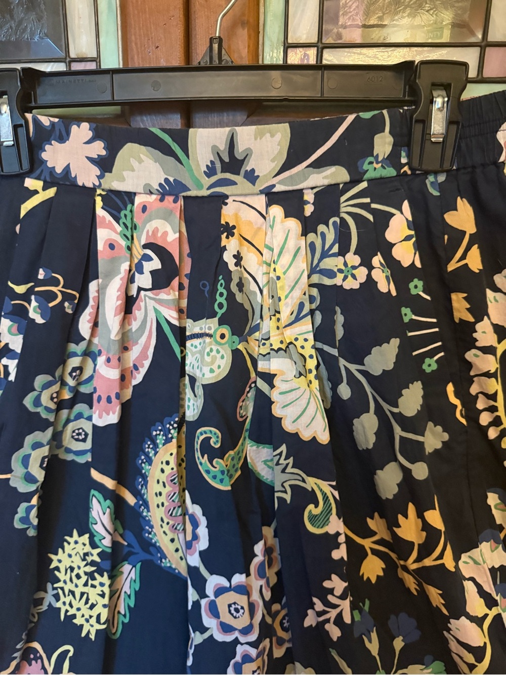 J.Crew Floral A-Line Skirt in floral Symphony, print Navy and Pastel Colors 2 - Picture 3 of 9